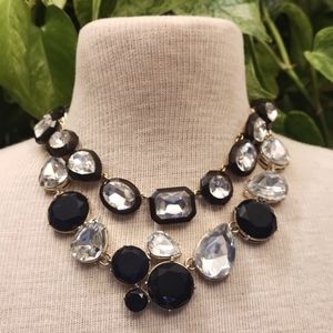 J. Crew Black and Crystal Statement Necklace  ✨️